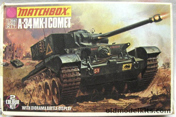 Matchbox 1/76 A-34 Mk.1 Comet with Diorama Display Base, PK72 plastic model kit